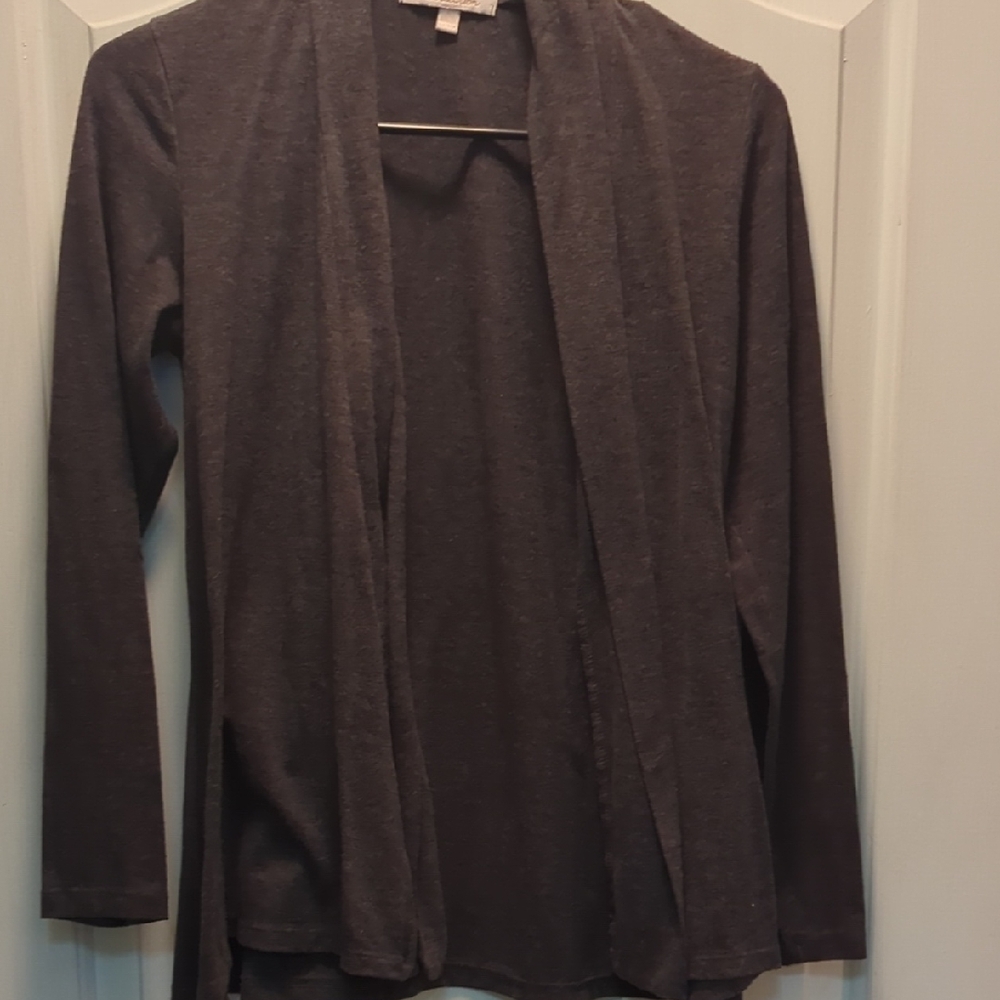 GG Collection Charcoal Open Front Cardigan